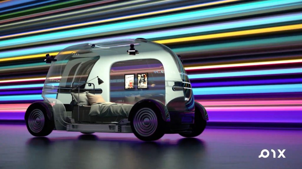 Le Robobus aménagé avec un lit confortable