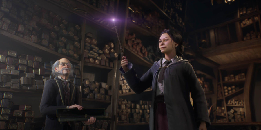 La scène du choix de la baguette magique dans le nouveau jeu Harry Potter « Hogwarts Legacy »