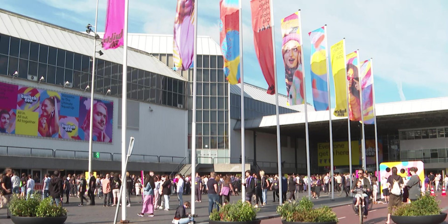 L’entrée du bâtiment où s’est tenu l’évènement annuel TwitchCon.