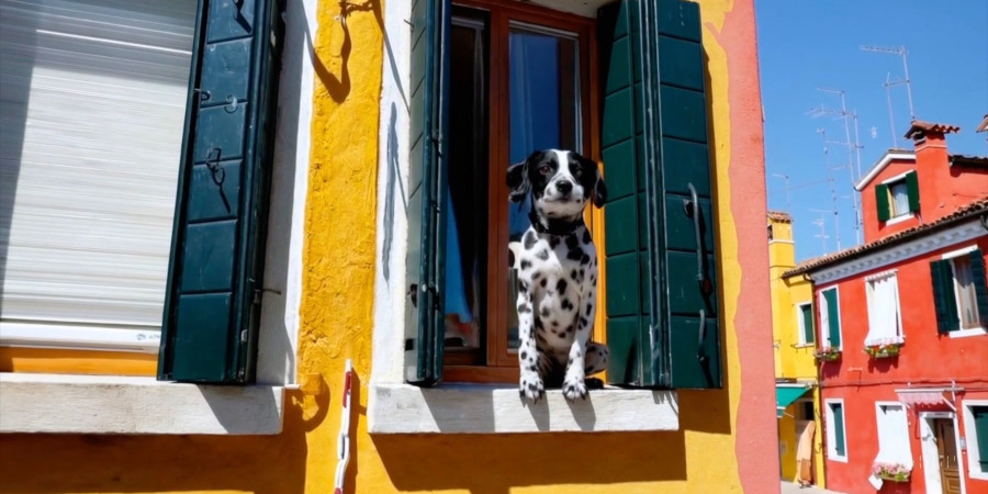 Une fois la disponibilité de Sora définie, les utilisateurs pourront créer des images comme ce chien et ces maisons.