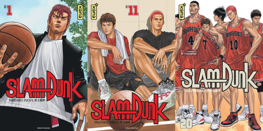 Les couvertures de quelques tomes du manga Slam Dunk », qui fait son retour avec une réédition.